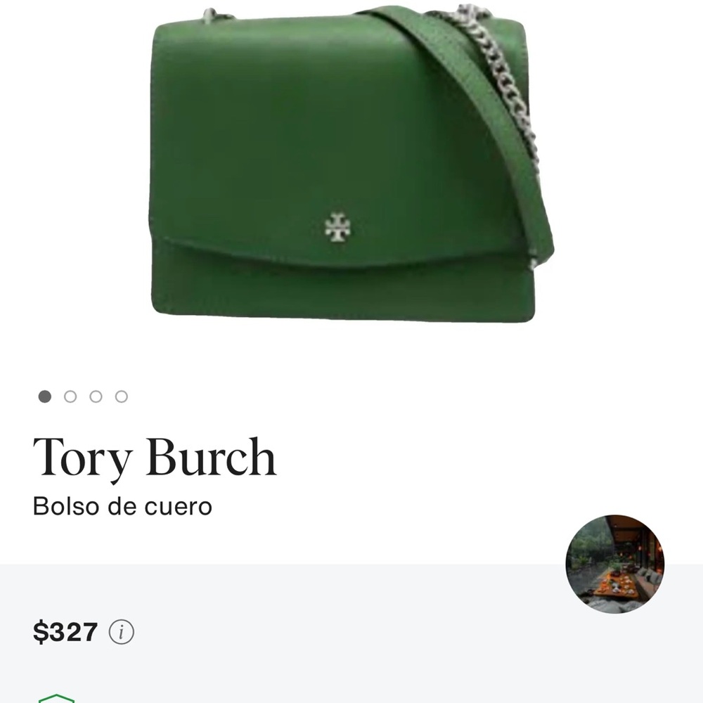 Tory Burch Green Leather Crossbody Bag
